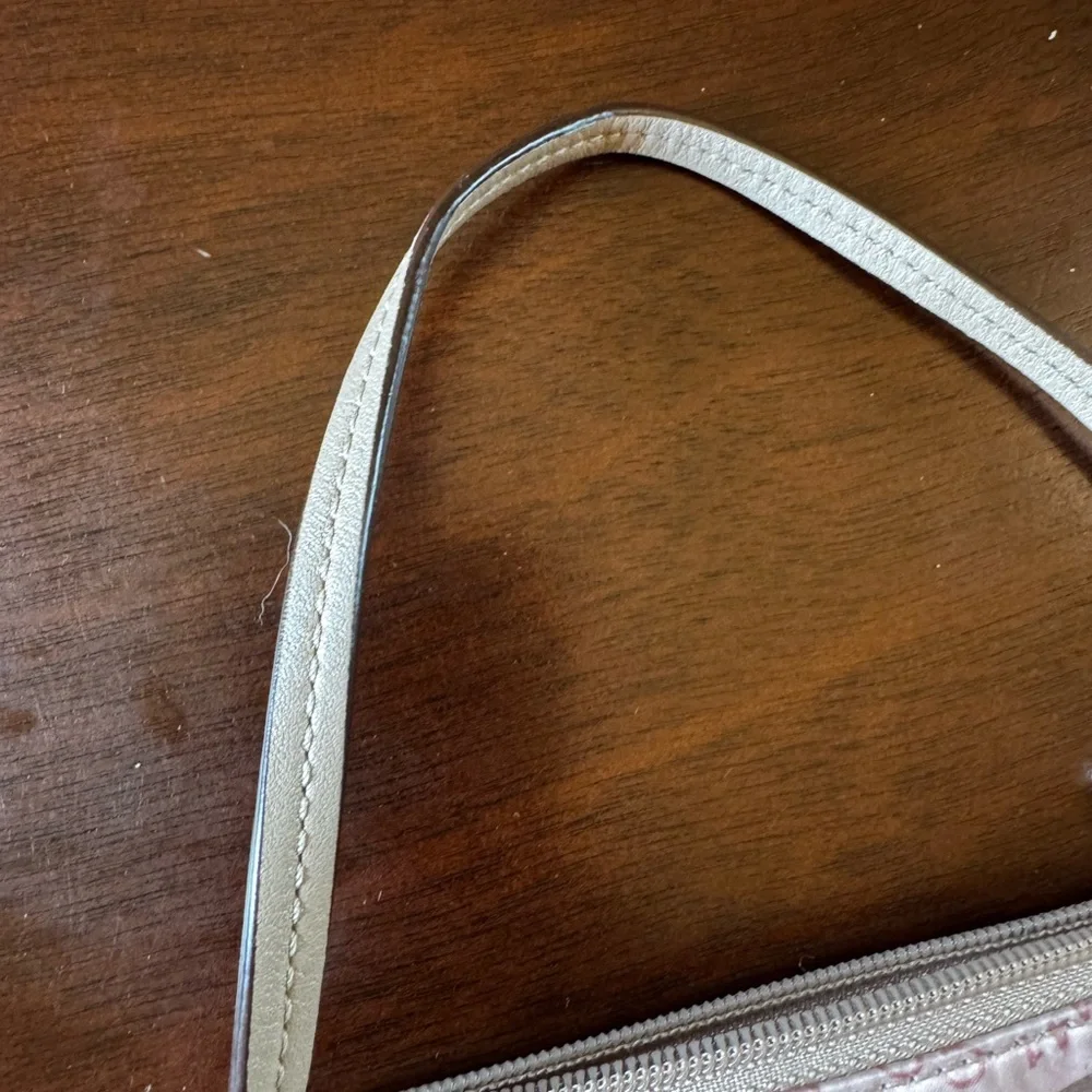 Coach Pink and Brown Poppy Circle Pattern Wristlet Y2K